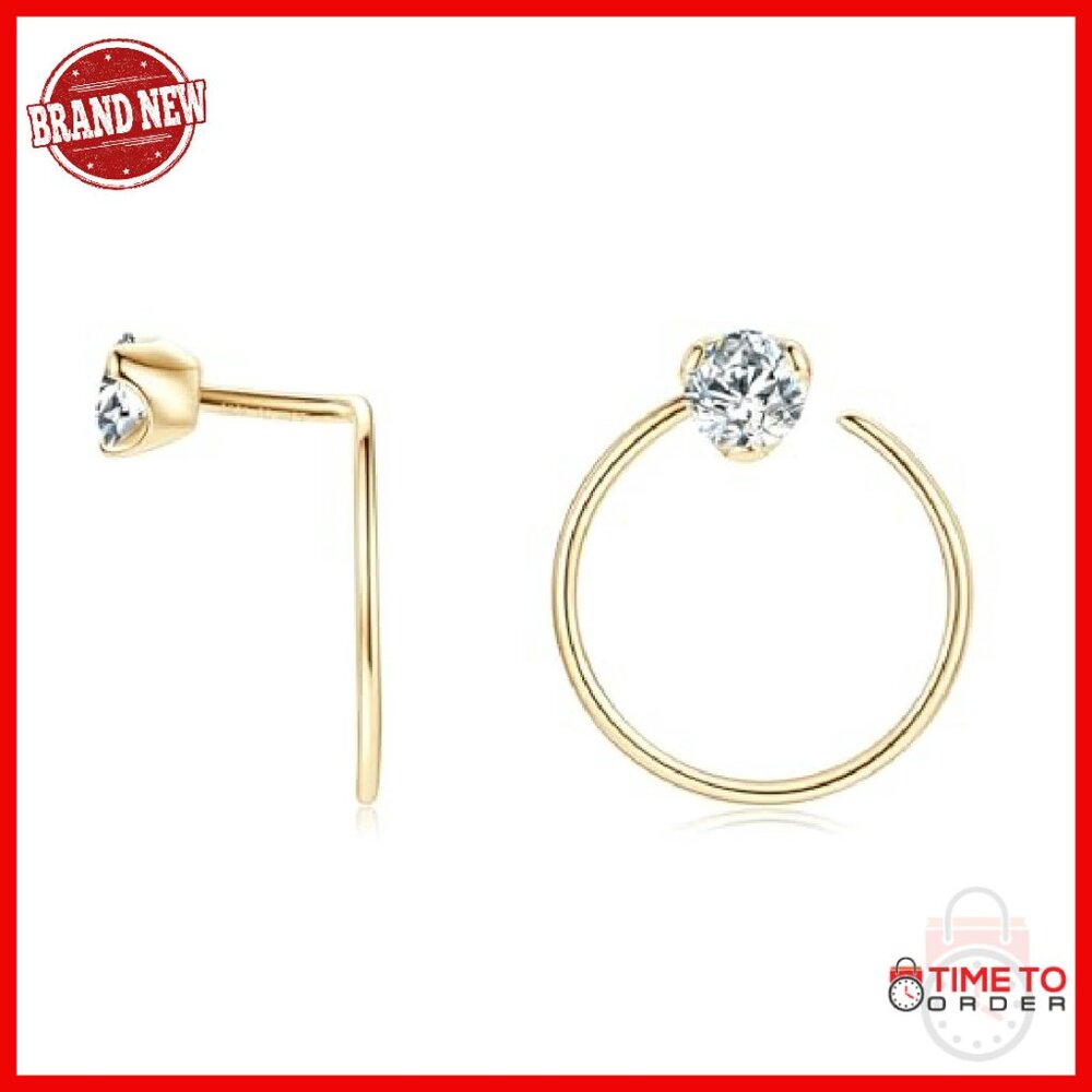 Sterling Silver Moissanite Threader Stud Earrings… - image 2